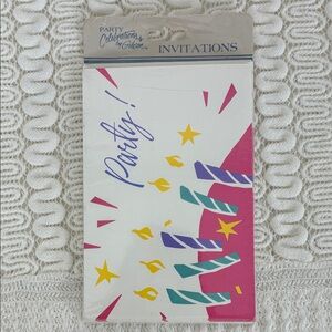 NOS Vintage Gibson Party Invitations 90s Retro Birthday Candles Sealed